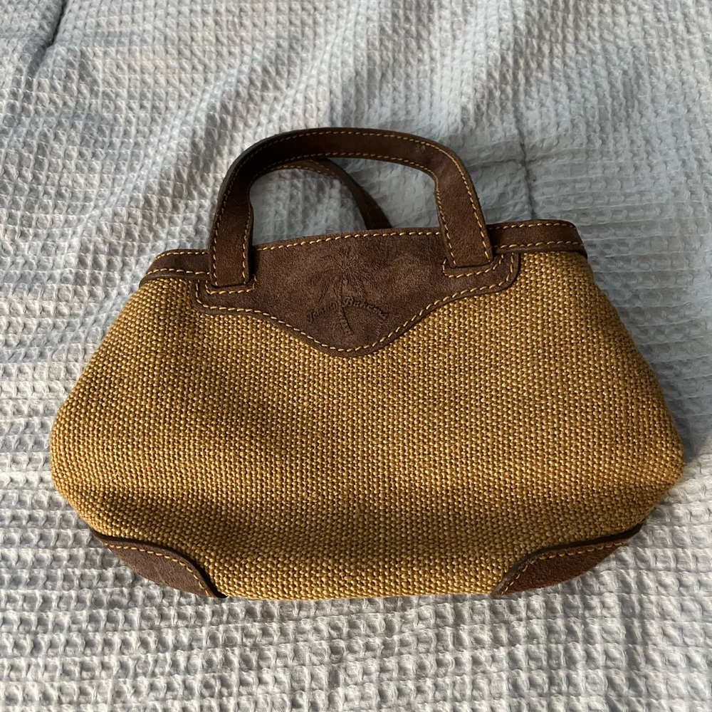 Tommy Bahama Jute and Leather Mini Tote